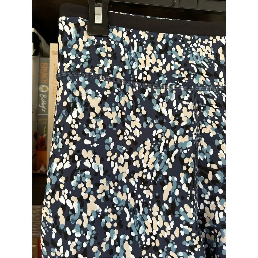 NWOT Calme x Johnny Was Endurance High Waist 7/8 Leggings Blue Speckled Medium - Picture 5 of 8